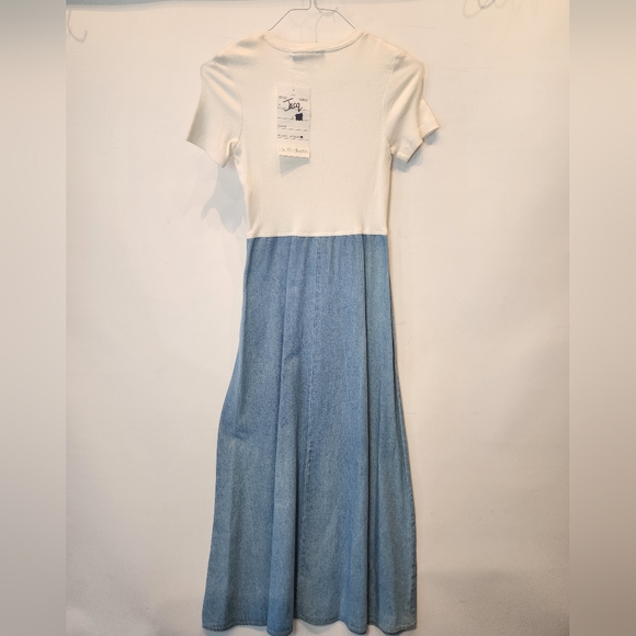 New Vintage 90s Denim T-Shirt Style Western Dress Lightweight Dress Size 8 - Picture 6 of 9